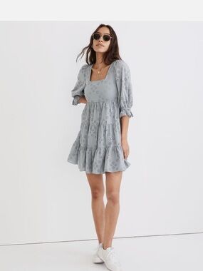 Madewell Lizzie Eyelet Babydoll Mini Dress